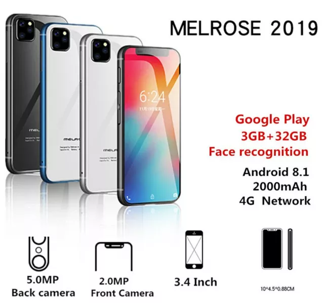 Smallest 4G Smartphone Melrose 2019 Super Mini 8GB/32GB Android8.1 Handy Phone