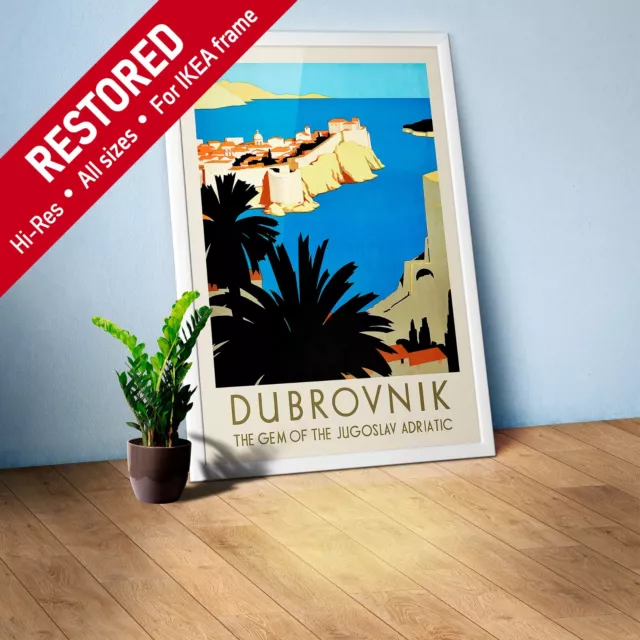 Dubrovnik, Yugoslavia. The Gem of the Jugoslav Adriatic, 1930s — retro poster