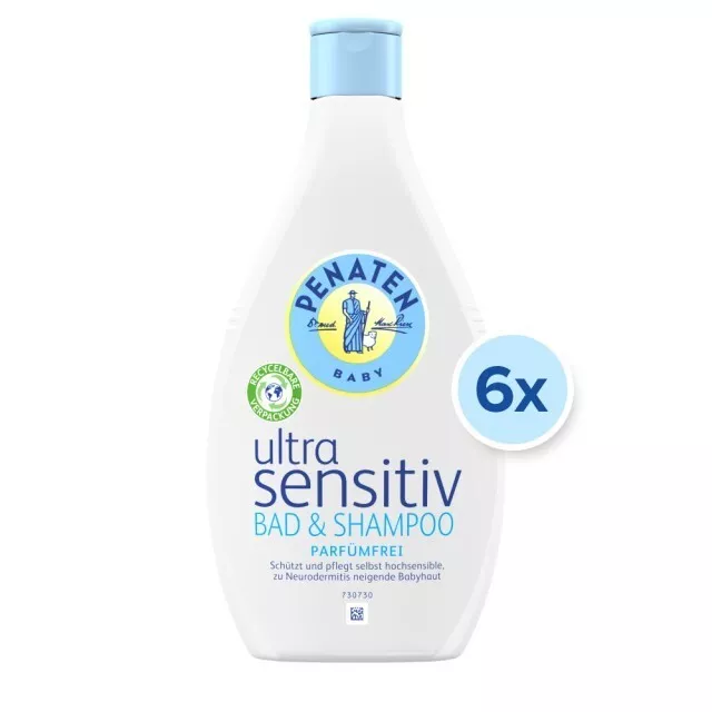 Penaten Shampoo - Ultra Sensitiv Bad & Shampoo 6er-Pack (6x 400ml)