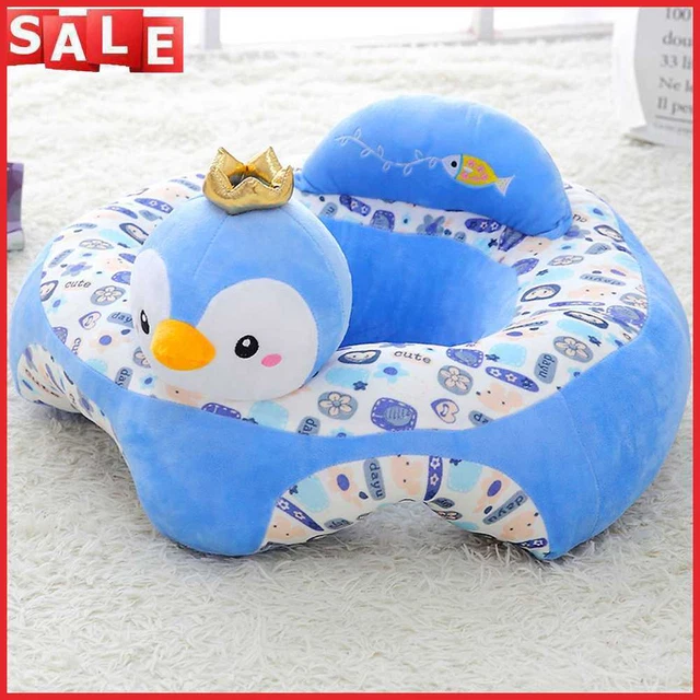Cartoon Baby Arm Chair Antiskid No Filler for Children Gift (Crowned Penguin)