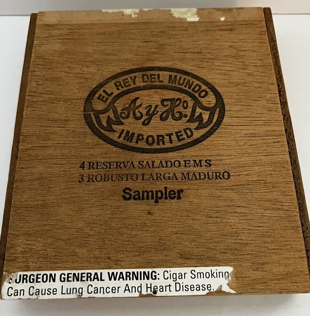 El Rey Del Mundo Sampler Reserva Salado EMS & Robusto Larga Maduro Wooden Cigar