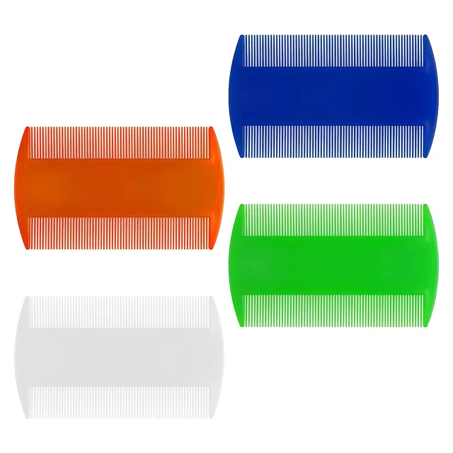 4 Pack Double Sided Pet Combs,Fine Tooth Comb, Grooming Flea Tick Lice Dandruff