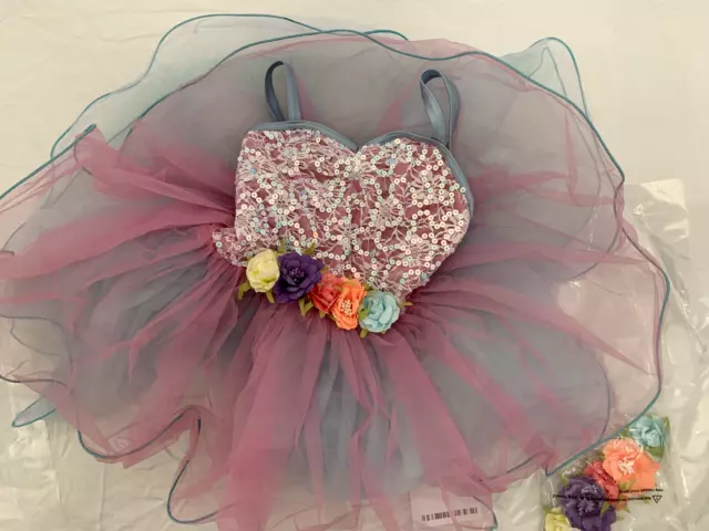NIB! Ballet Dance Tutu Costume Multi Color Child 7-8 Size IC Weissman