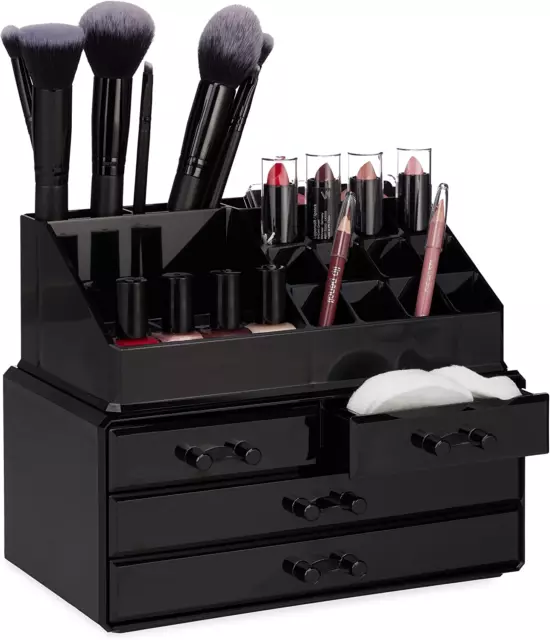 Organizer Make-Up, Contenitore Con Porta-Rossetti E 4 Cassetti, Acrilico, Beauty