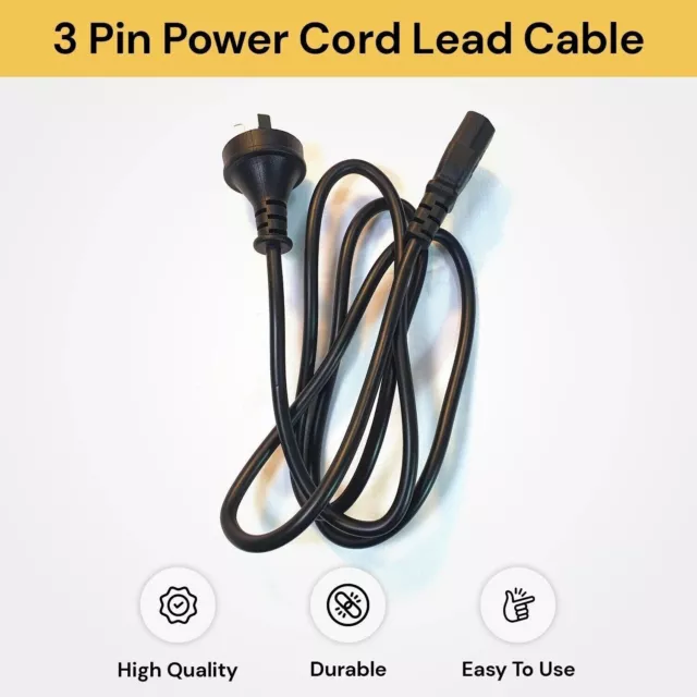 Power Cord Lead Cable 3 Pin Australian Plug to IEC-C13 Socket 250V 10A 1.5M AU 2