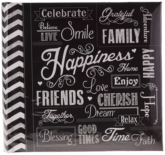 200 Pocket Happiness Pioneer Photo Album 4x6 Inches Holds 200 Printed chalkboard