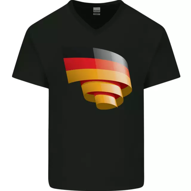 Chicorées Allemagne Drapeau Allemand Jour Football Hommes Col V Coton T-Shirt