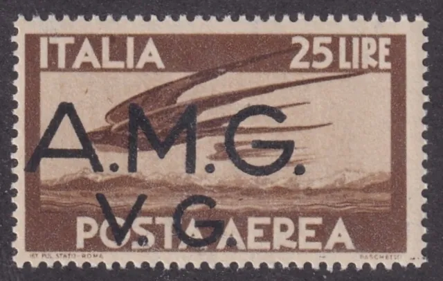 Italy Allied Occupation Military Govt AMG-VG #1LNC6 MNH 25L brown 1947 cv $35