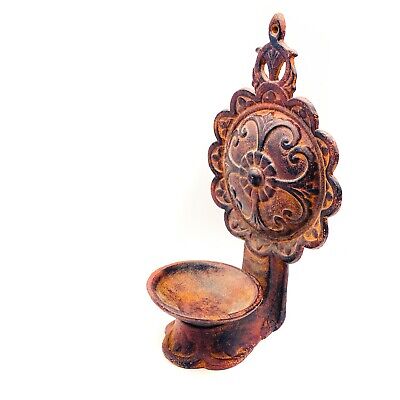 Antique Victorian Style Cast Iron Wall Candle Holder, Decorative Collectible