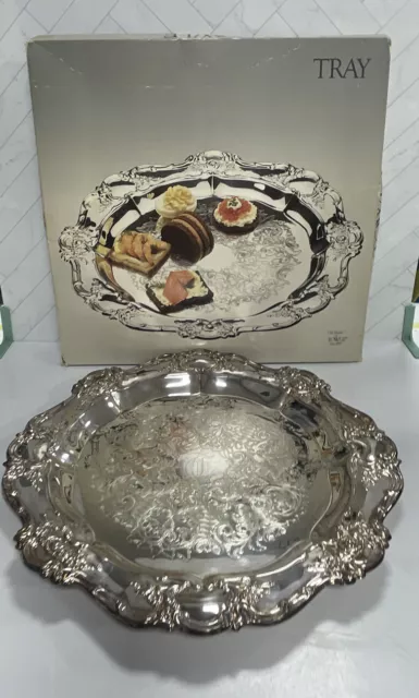 Towle Silver Company Vintage Silver Plate Old Master 4028 15” Serving Tray & box