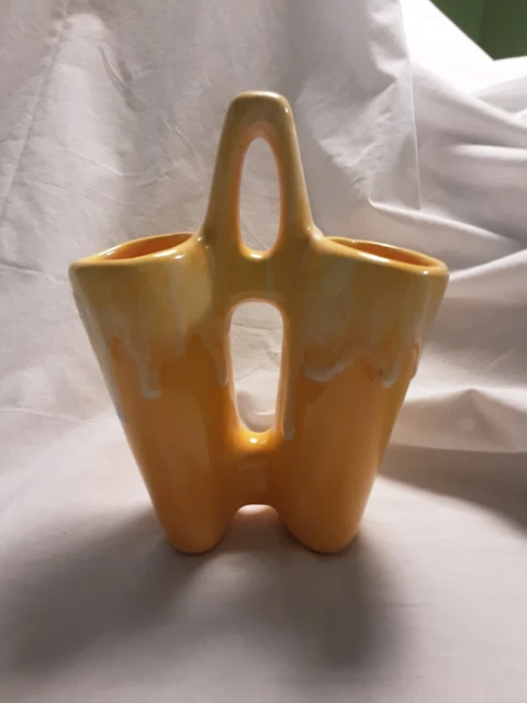 Vintage Yellow Double 1960's Scissor holder/ handle