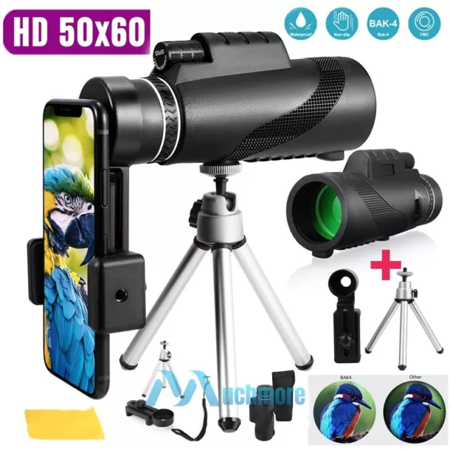 Night Vision 50X60 Zoom HD Binoculars BK4 Prism High Power Waterproof+Tripod NEW