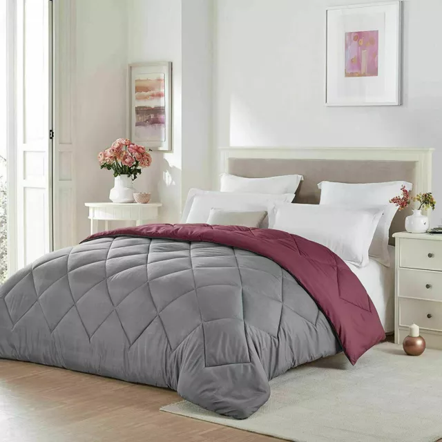 1800 Contare Ultra Morbido Leggero Reversibile Microfibra Letto Comforter Grigio