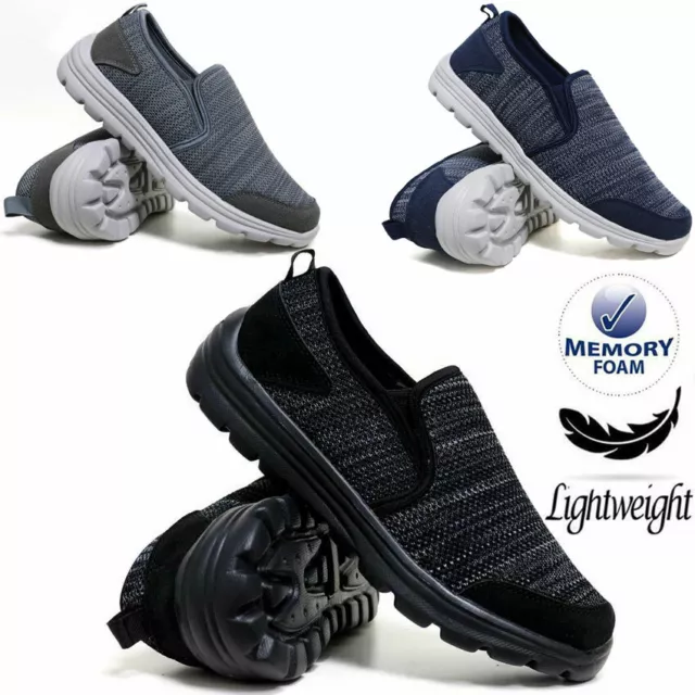 Mens Casual Slip On Lightweight Memory Foam Walking Deck Boat Driving Shoes Size