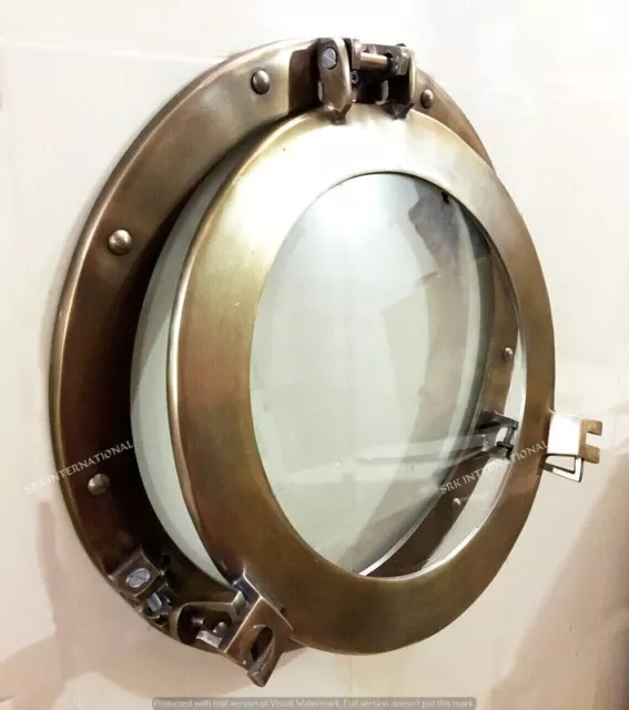 15" Pulgadas Aluminio Portilla Cristal Ventana Acabado Antiguo Cabina ~