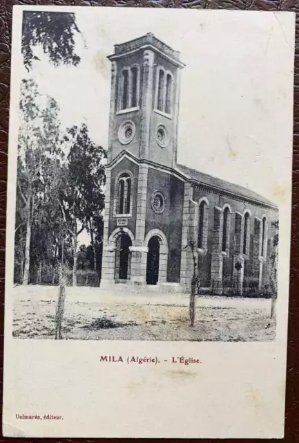 Algeria Mila Church 1908 Old Postcard Photo Cpa Roustan Saint-Cézaire