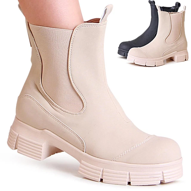 Chaussures Femme Plateforme Bottines Chelsea Boots Bottes Moitié Derby ❤️‍