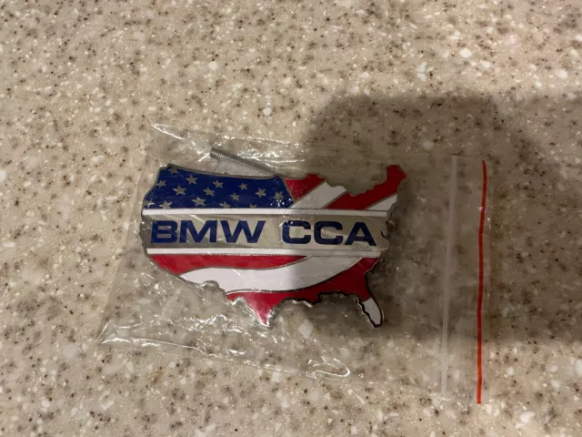 Official Bmw CCA Car Club of America Grill Badge Emblem USA Flag Hood Ornament