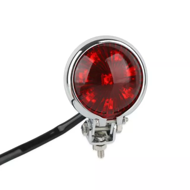 Chrome Motorcycle Tail Light Lamp Brake Running Light For Harley Bobber Chopper 2