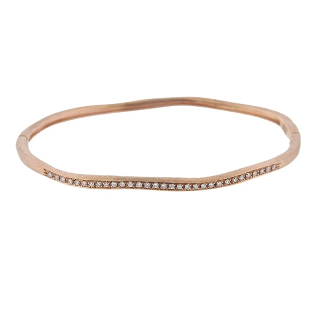 Marco Bicego 18K Rose Gold Diamond Bangle Bracelet Marco Bicego 18K Rose Gold Diamond Bangle Bracelet