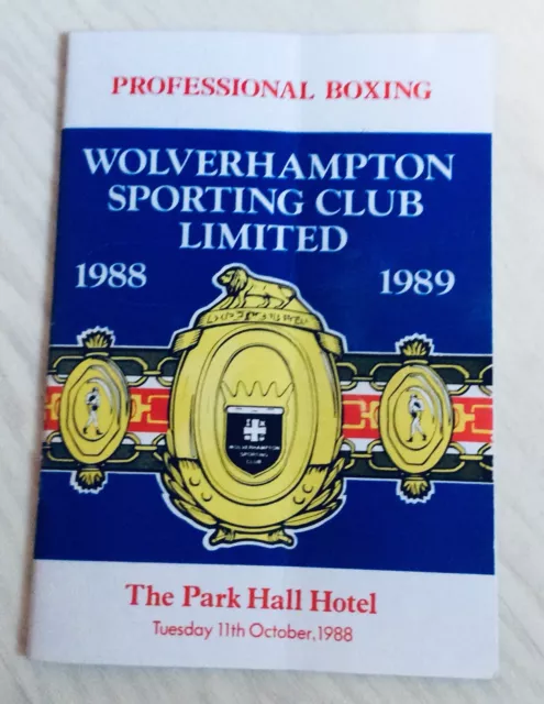 Boxing memorabilia Programme 1988/1989 Midlands v Manchester