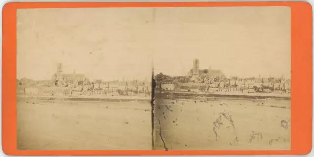 Stereo circa 1870. View of Nevers (Nièvre).