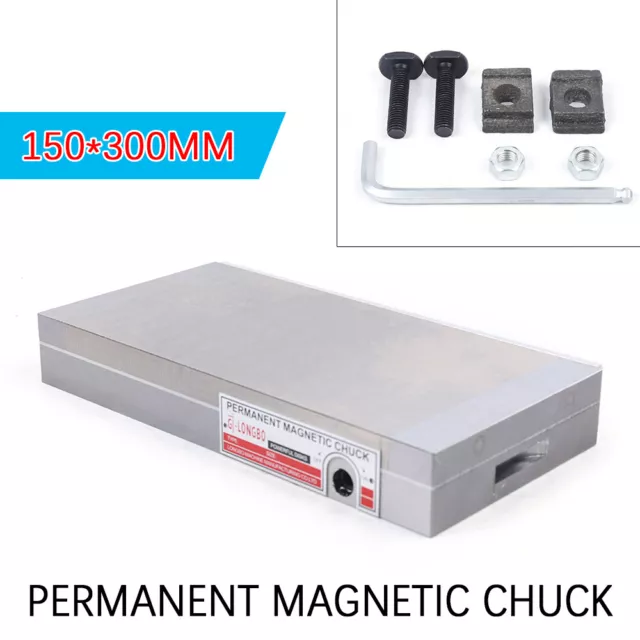 6X12 inch Magnetic Chuck Permanent Grinding Large Suction W/Removable Handle