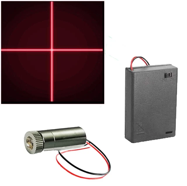 Modulo Laser Croce Rossa 650nm | 3-5V | Focus Regolabile | Con Portabatterie AA - Foto 6