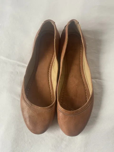 Frye Carson Ballet Brown Ballet Flats Women's Size 8.5 Made in Mexico
