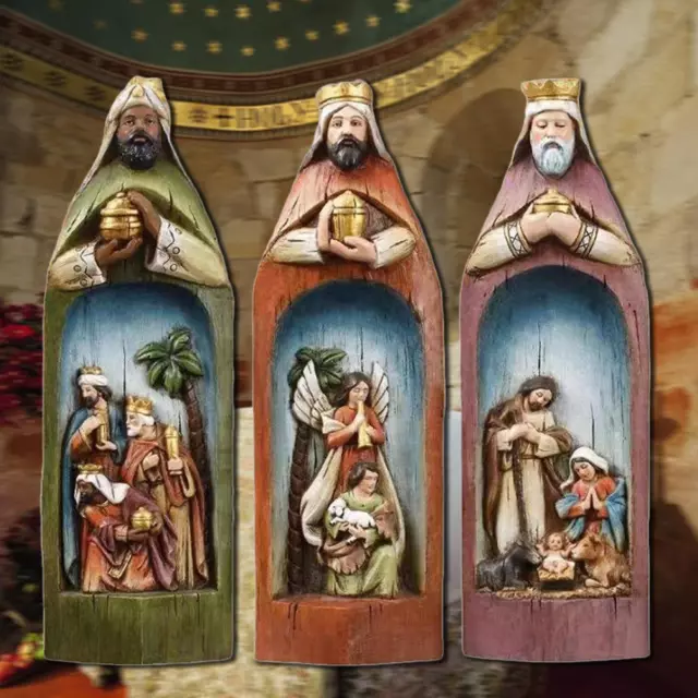 1 pieza Decoración de resina Tres Reyes Cuna Artesanía Creativa Adornos