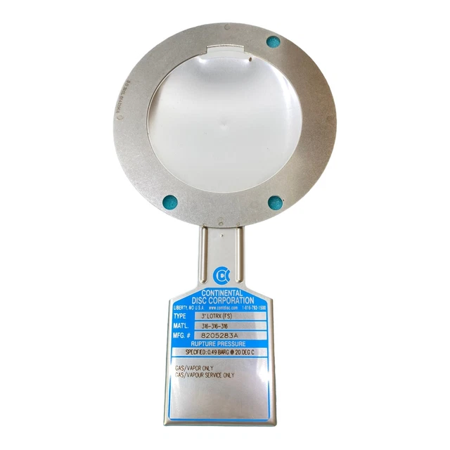 Continental Disc Corporation 8205283A Forati Berstscheibe 80mm 0.49 BAR G
