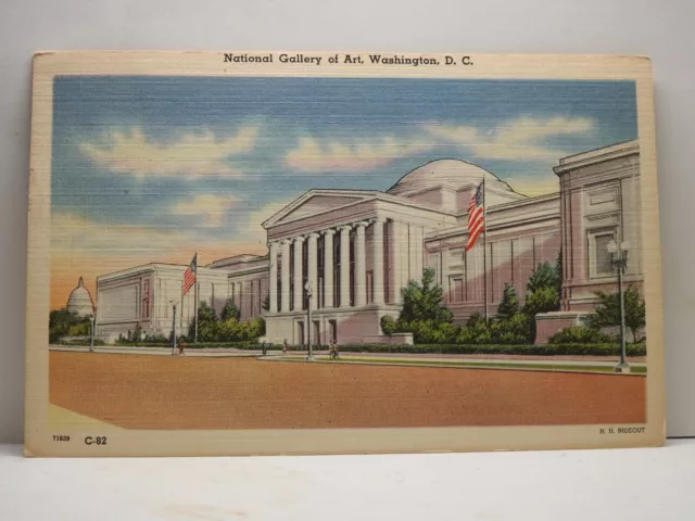 National Gallery of Art Washington DC Vintage Linen Post Card Posted 1958 C327