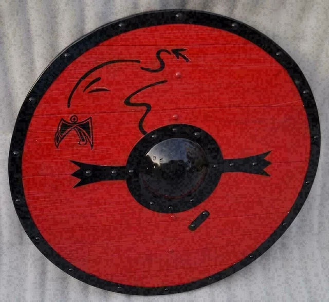 Viking Shield 24" Battle-Ready Bird Wooden Shield Heavy Metal Fittings shield..