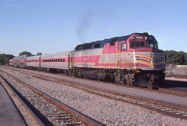 MBTA F40PH-2C 1052 action original kodachrome slide slides in 2008