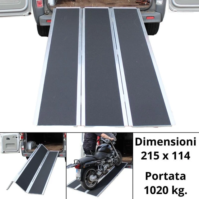 Rampa di carico pieghevole per moto in alluminio XXL pedana tripla scooter quad