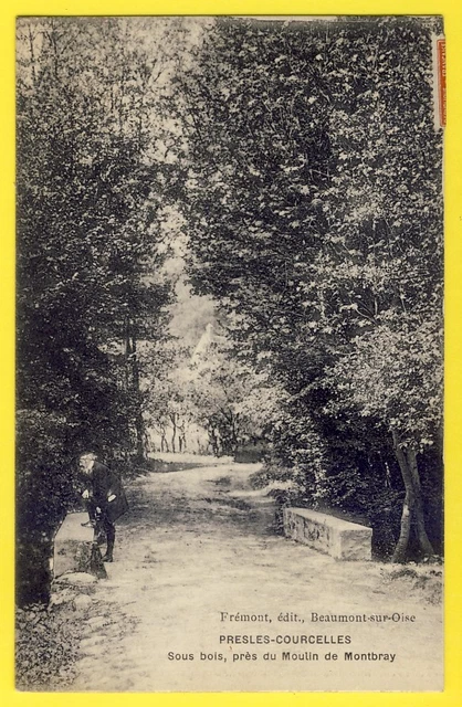 cpa PRESLES COURCELLES (Val d'Oise) Sous bois près du MOULIN de MONTBRAY Pont