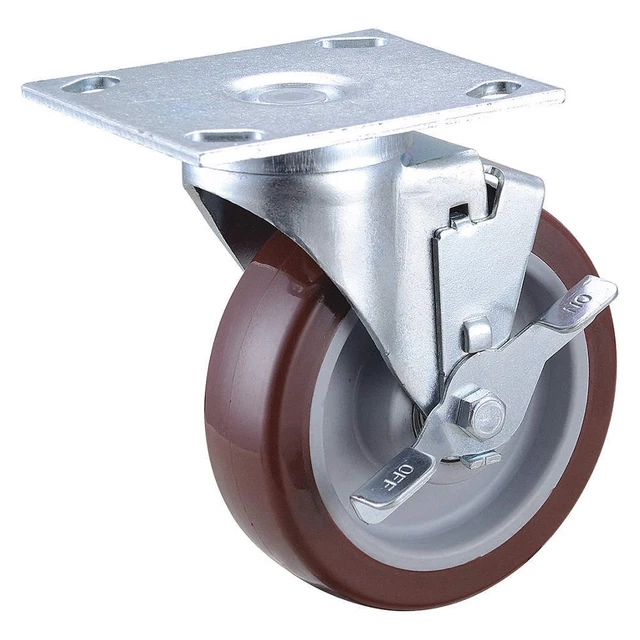 GRAINGER APPROVED 33J042 NSF-Listed Plate Caster,Swivel,450 lb.