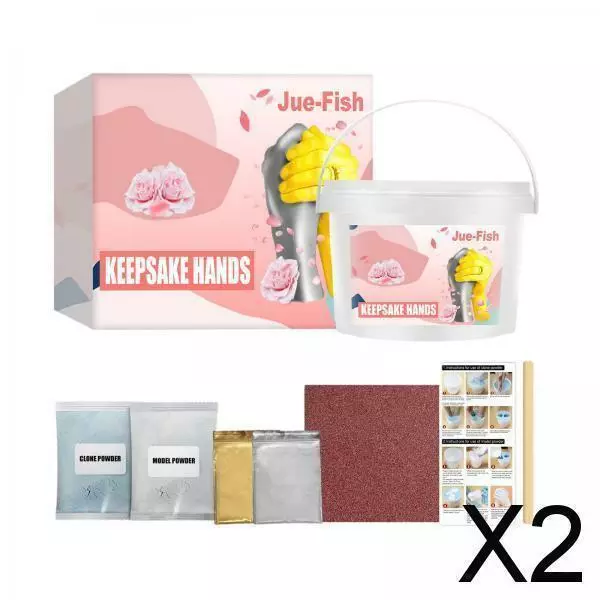 2X Keepsake Hands Casting Kit For Couples Wedding Family Baby Plaster Hand Mold