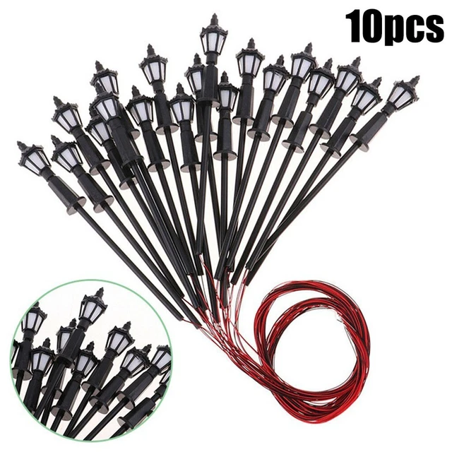 Lot De 10 Lampadaires LED Miniatures Pour Maquettes De Train échelle 1/150 – éclairage Décoratif Pour Réseau Ferroviaire, Bâtiments