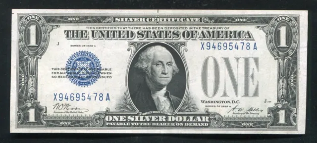 Fr. 1601 1928-A $1 One Dollar “Funnyback” Silver Certificate About Uncirculated