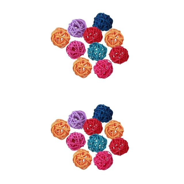 20 Pcs Papagei Rattan Kugeln Vogel Spielzeug für Papageien Budgie Spielzeug