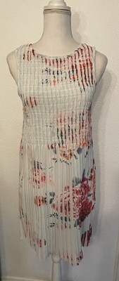 Women's KAS New York Smocked Tangiers Pleated Floral Dress Size M