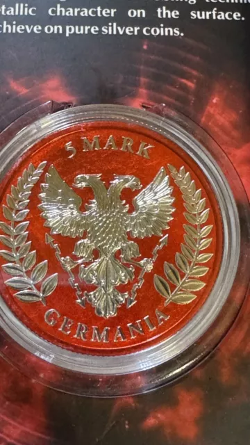 Germania 5 Mark 2019 "SPACE RED" 1 oz  169/500 With COA Low Mintage Rare!! 2