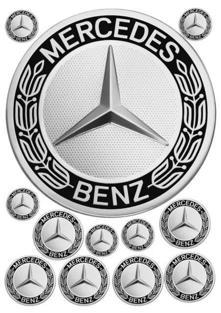 Mercedes Essbar Car Auto Logo Tortenaufleger Torte  Geburstag Zuckermasse + TEXT