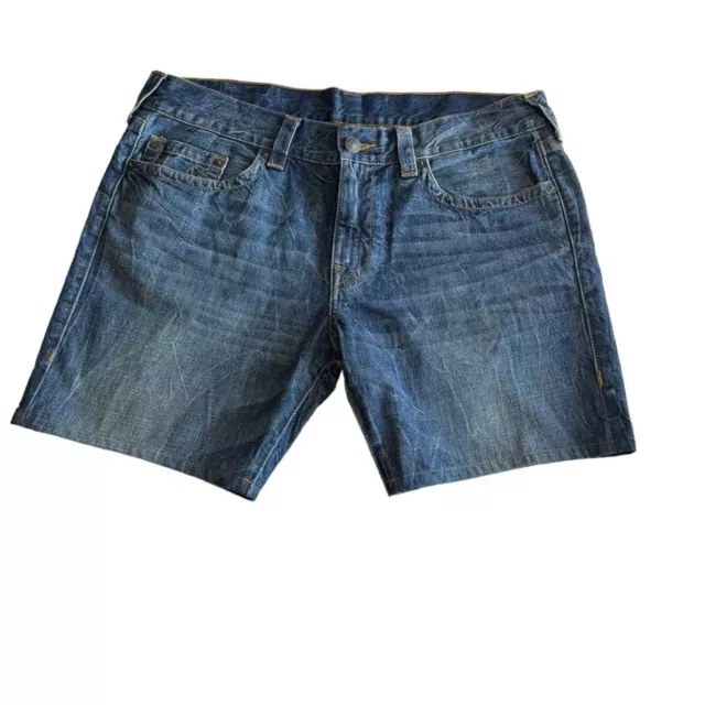 True Religion Men Geno Cutoff  Denim Jean Shorts Men’s size 38