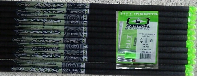 Axis 400 Shafts Size X Nocks And Hit Inserts 1/2 Dz,