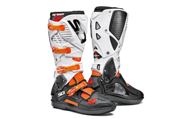 Boots Man Sidi Crossfire 3 SRS Orange Fluo Black White Motocross MX Boots