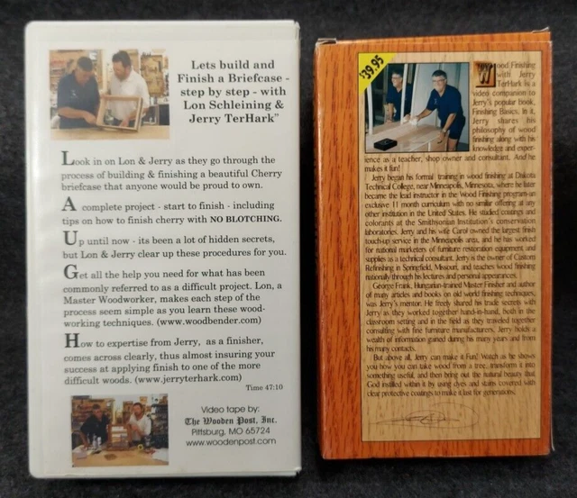 &LET'S BUILD AND Finish a Briefcase" & "Wood Finishing" Vintage VHS