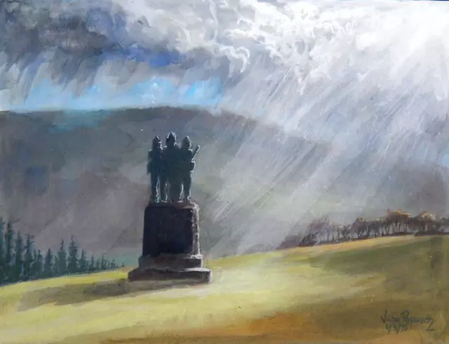 Vintage Painting Scotland Spean Bridge Kilmonivaig Highlands Victor Papworth