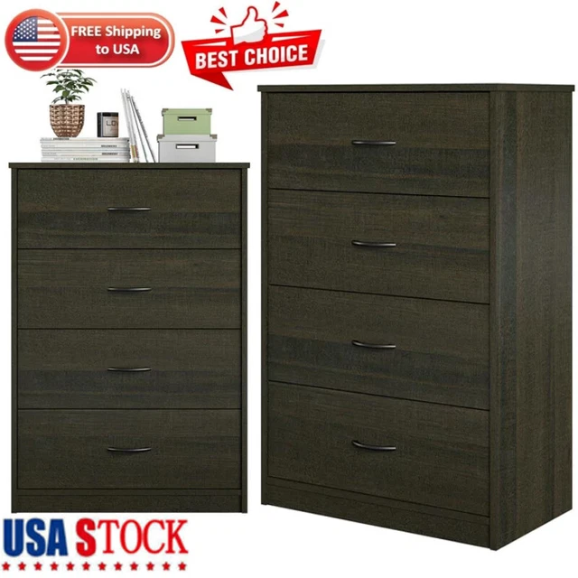 4 Drawer Dresser Bathroom Chests of Drawer Cabinet Clothes Storage Furniture US